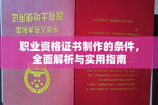陇川职业资格证书制作的条件，全面解析与实用指南