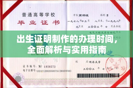陇川出生证明制作的办理时间，全面解析与实用指南